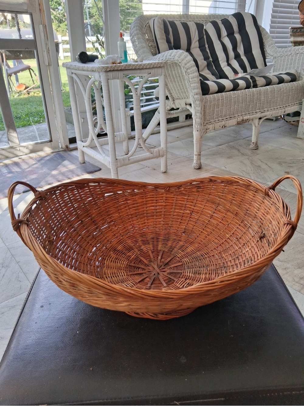 Wicker Handwoven Serving Basket - Brown